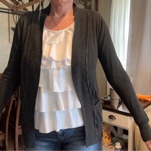 Cielo Charcoal Cardigan Sweater Classic Knit